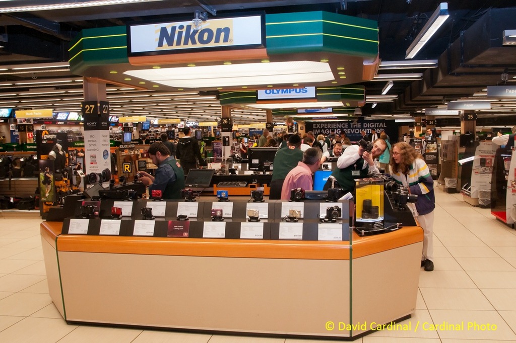 The Nikon counter complete with brand specialists at B&H in Manhattan