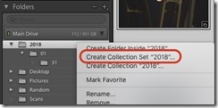 Lightroom collection from folder
