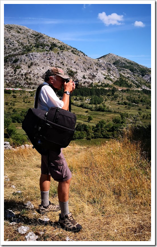 David shooting the Kosmac fortress in Montenegro using his D850 and Urban Access 15 backpack